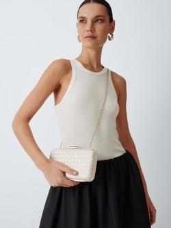 John Lewis Stella Grossgrain Weave Clutch Bag - view 2, Ivory