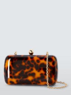 John Lewis Elle Clutch Bag, Tortoise, Tortoise