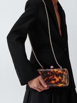 John Lewis Elle Clutch Bag, Tortoise - view 2, Tortoise