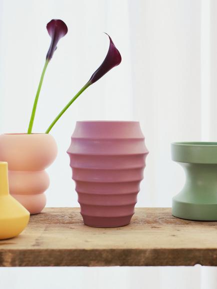 The Conran Shop Beehive Earthenware Vase, H22cm, Mauve - view 2, Mauve