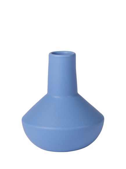The Conran Shop Sphere Bottle Earthenware Vase, H14.5cm, Blue, Blue
