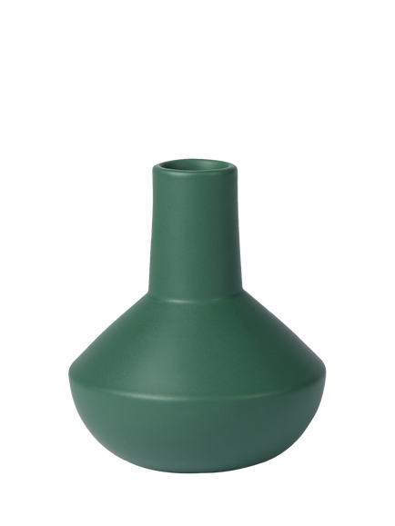 The Conran Shop Sphere Bottle Earthenware Vase, H18.5cm, Green, Green