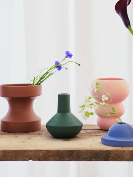 The Conran Shop Sphere Bottle Earthenware Vase, H18.5cm, Green - view 2, Green
