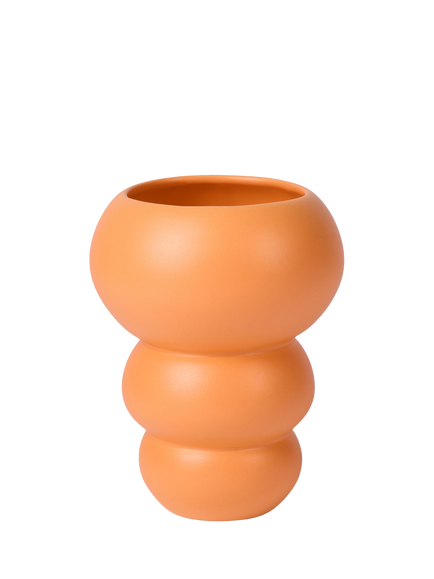 The Conran Shop Stacked Spheres Earthenware Vase, H18.5cm, Orange, Orange