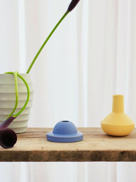 The Conran Shop Sunset Earthenware Vase, H6.5cm, Blue - view 2, Blue