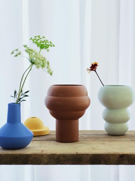 The Conran Shop Tree Earthenware Vase, H19.5cm, Cocoa - view 2, Brown