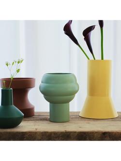 The Conran Shop Tree Earthenware Vase, H19.5cm, Sage Green - view 2, Green