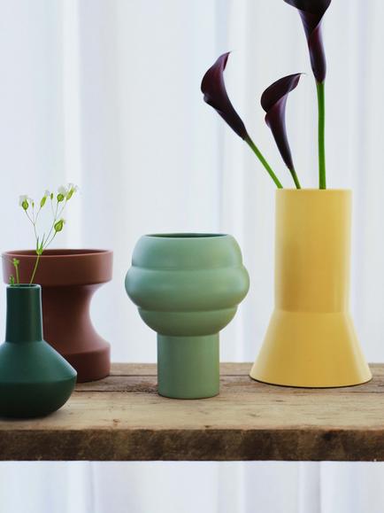 The Conran Shop Tree Earthenware Vase, H19.5cm, Sage Green - view 2, Green