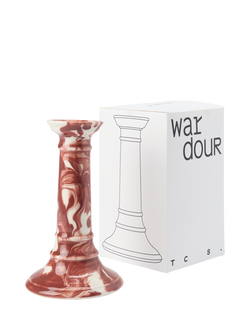 The Conran Shop Wardour Earthenware Candlestick, Burgundy - view 2, Burgundy