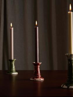 The Conran Shop Wardour Earthenware Stub Candlestick, Burgundy - view 2, Burgundy