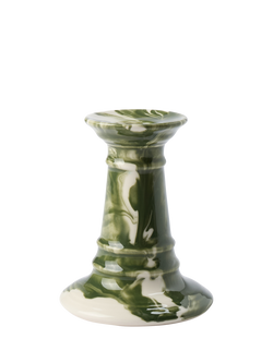 The Conran Shop Wardour Earthenware Stub Candlestick, Green, Green