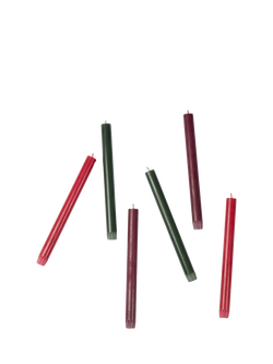 The Conran Shop Wick Wax Candles, Pack of 6, 25cm, Bolds - view 2, Bolds