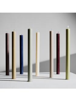 The Conran Shop Wick Wax Candles, Pack of 6, 25cm, Greens - view 2, Green