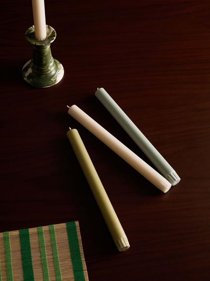 The Conran Shop Wick Wax Candles, Pack of 6, 25cm, Greens - view 2, Green