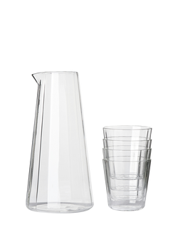 The Conran Shop Fade Glass Carafe & 4 Tumbler Set, Clear, Clear