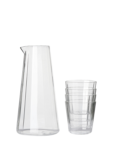 The Conran Shop Fade Glass Carafe & 4 Tumbler Set, Clear, Clear