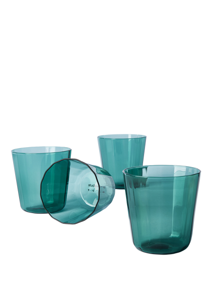 The Conran Shop Fade Glass Tumbler, Set of 4, 260ml, Petrol, Petrol