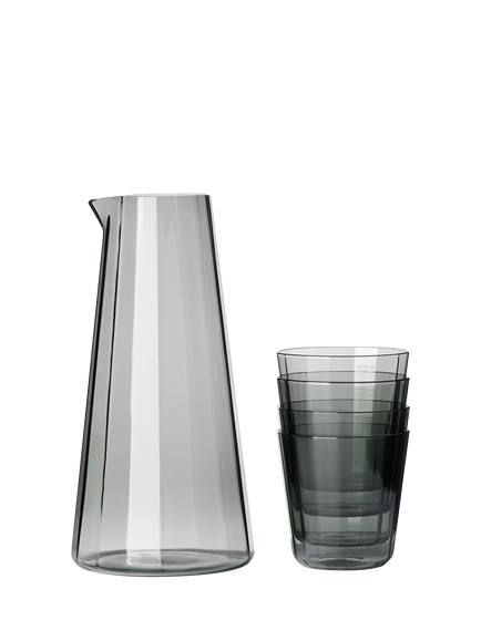 The Conran Shop Fade Glass Carafe & 4 Tumbler Set, Smoke, Smoke