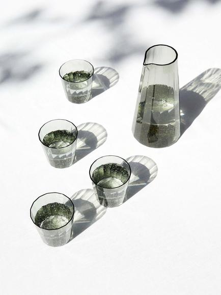 The Conran Shop Fade Glass Carafe & 4 Tumbler Set, Smoke - view 2, Smoke
