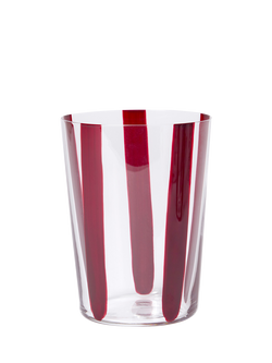 The Conran Shop Nova Stripe Crystal Glass Tumbler, Set of 4, 500ml, Burgundy - view 2, Burgundy