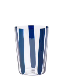 The Conran Shop Nova Stripe Crystal Glass Tumbler, Set of 4, 500ml, Navy - view 2, Navy