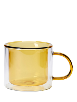 The Conran Shop Oslo Borosilicate Glass Mug, Set of 2, 235ml, Yellow - view 2, Yellow