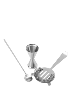 The Conran Shop Outline Bar Cocktail Tool Set, 3 Piece, Stainless Steel, Stainless Steel