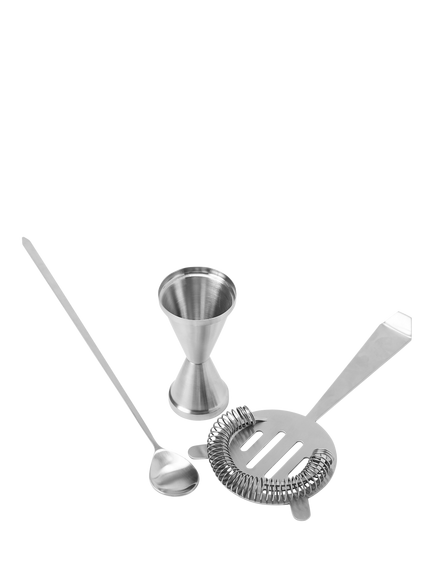 The Conran Shop Outline Bar Cocktail Tool Set, 3 Piece, Stainless Steel, Stainless Steel