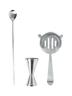 The Conran Shop Outline Bar Cocktail Tool Set, 3 Piece, Stainless Steel - view 2, Stainless Steel