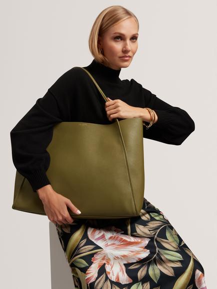 Ted Baker Blaair Slouchy Tote Bag, Khaki - view 2, Khaki