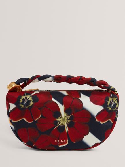 Ted Baker Isli Satin Hobo Grab Bag, Red, Red