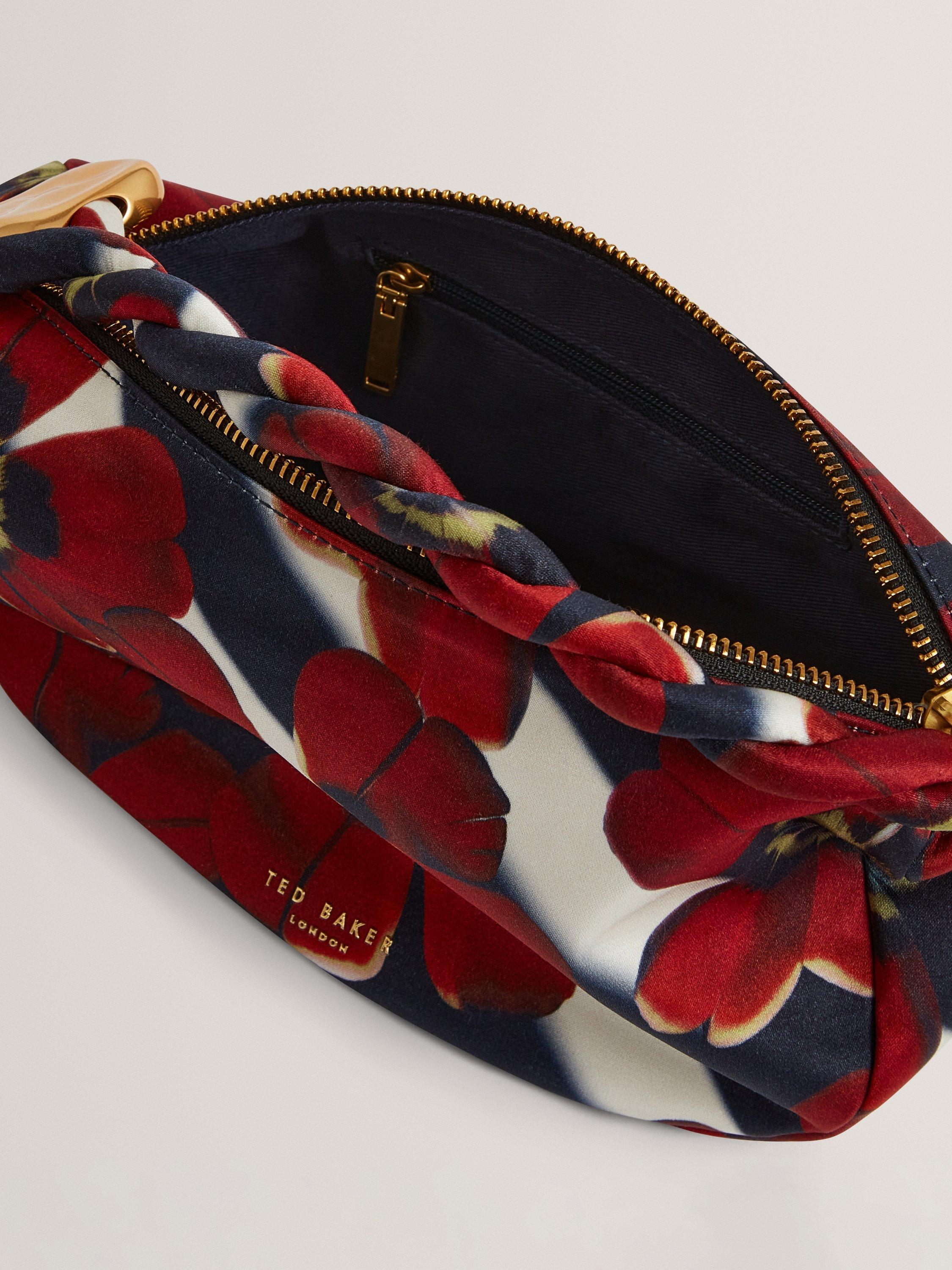 Product image 4 of 5, which shows Ted Baker Isli Satin Hobo Grab Bag, Red