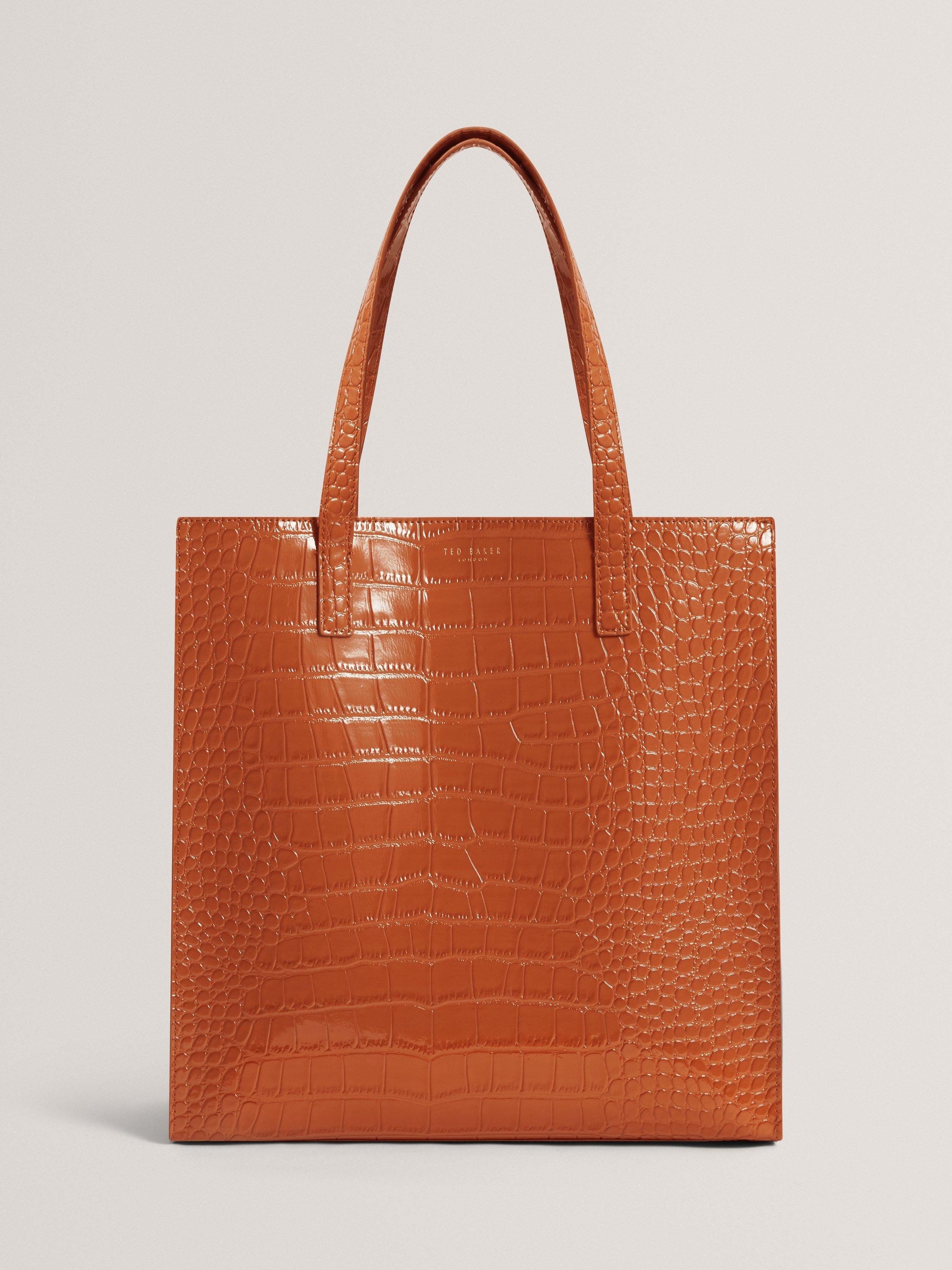 Product image 1 of 4, which shows Ted Baker Wenella Mock Croc Tote Bag, Tan