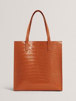 Ted Baker Wenella Mock Croc Tote Bag, Tan, Tan