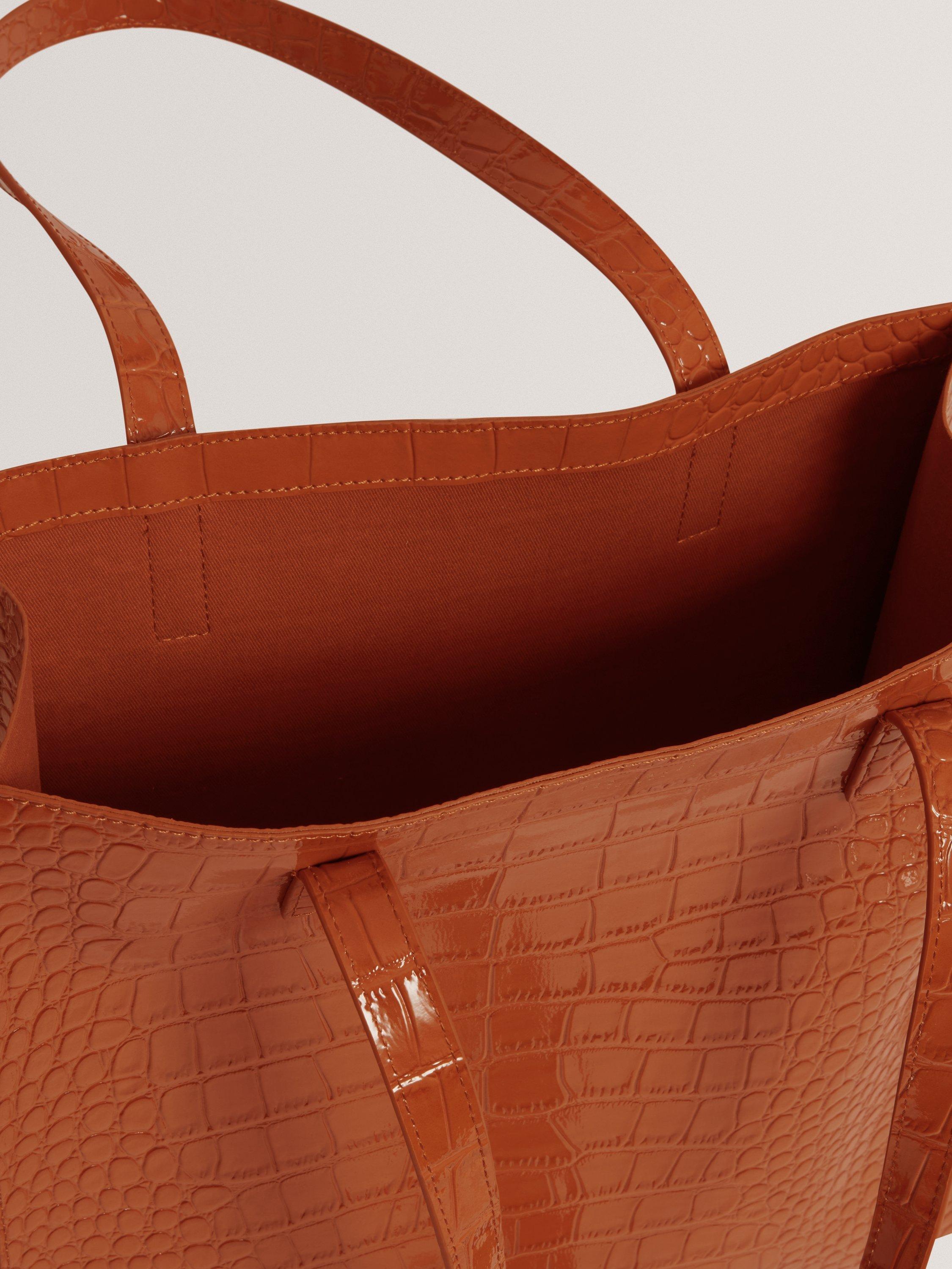 Product image 4 of 4, which shows Ted Baker Wenella Mock Croc Tote Bag, Tan