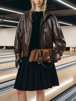 CHARLES & KEITH Britton Suede Shoulder Bag, Mocha Brown - view 2, Mocha Brown