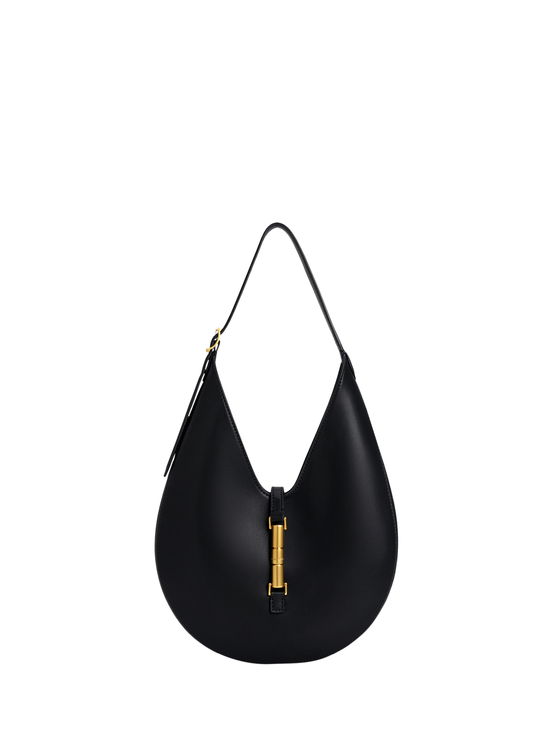 Product image 1 of 6, which shows CHARLES & KEITH Cesia Hobo Bag, Black