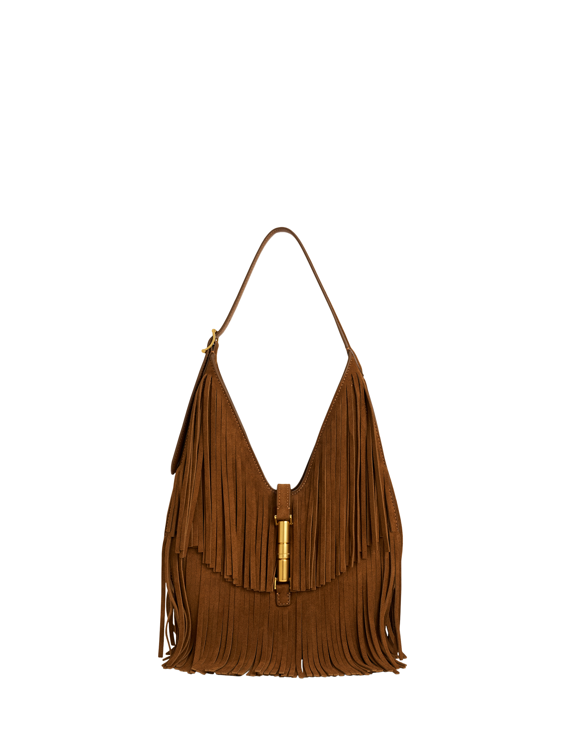 Product image 1 of 7, which shows CHARLES & KEITH Cesia Suede Hobo Bag, Brown