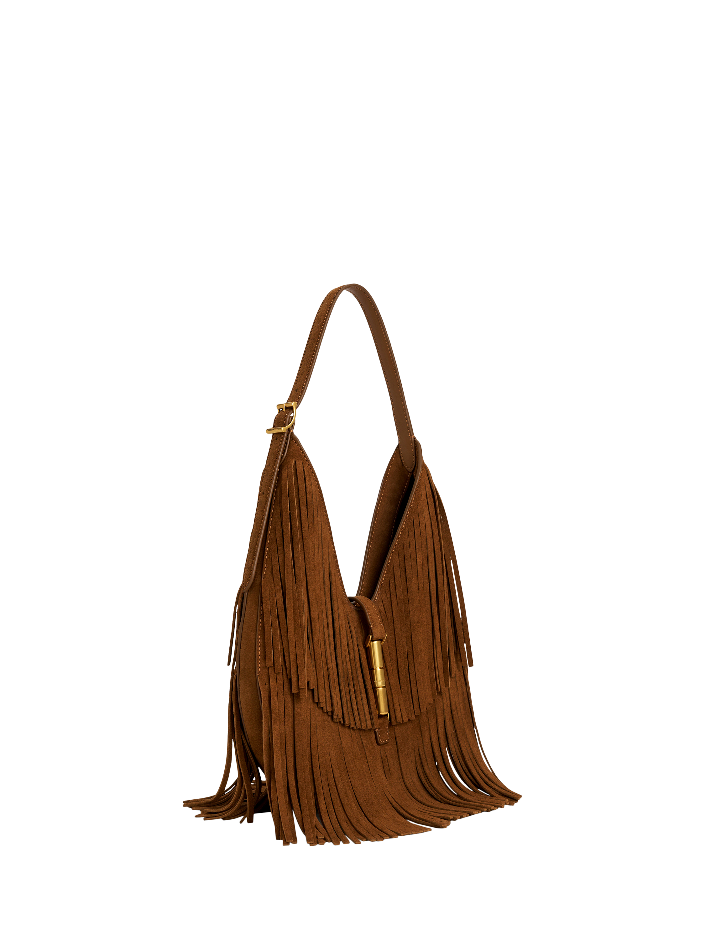 Product image 3 of 7, which shows CHARLES & KEITH Cesia Suede Hobo Bag, Brown