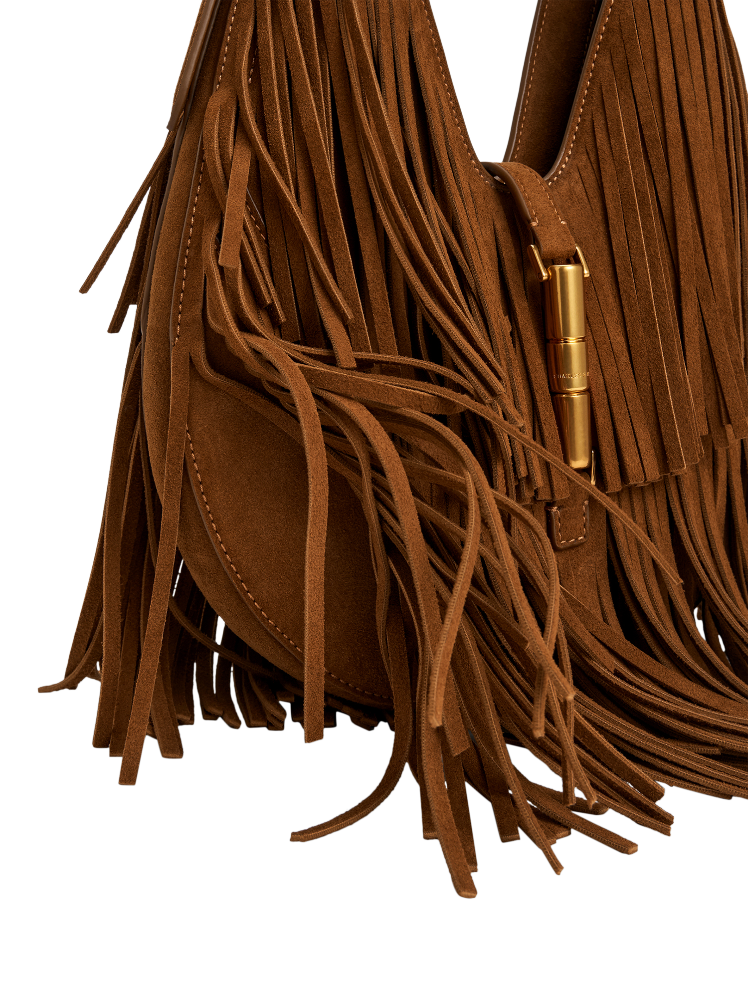 Product image 6 of 7, which shows CHARLES & KEITH Cesia Suede Hobo Bag, Brown