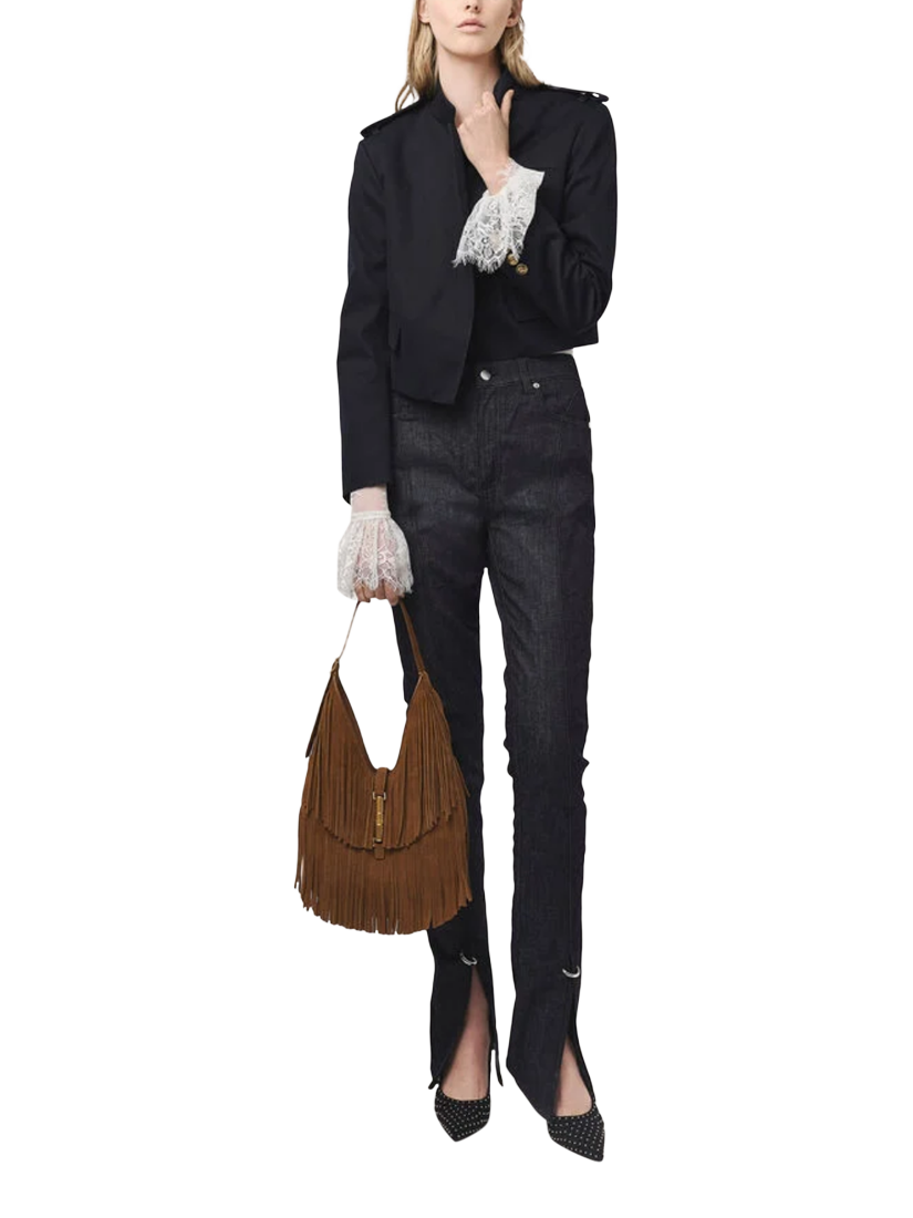 Product image 4 of 7, which shows CHARLES & KEITH Cesia Suede Hobo Bag, Brown