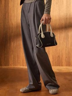 CHARLES & KEITH Nelly Crossbody Bowling Bag, Blk/Wht - view 2, Blk/Wht