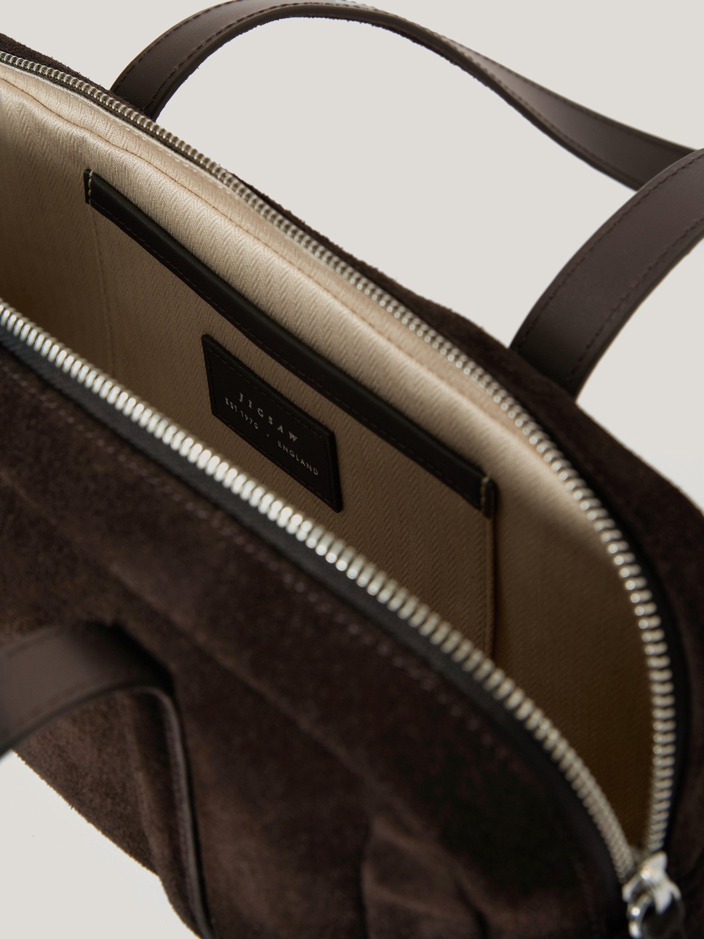 Product image 6 of 6, which shows Jigsaw Baguette Suede Shoulder Bag, Brown