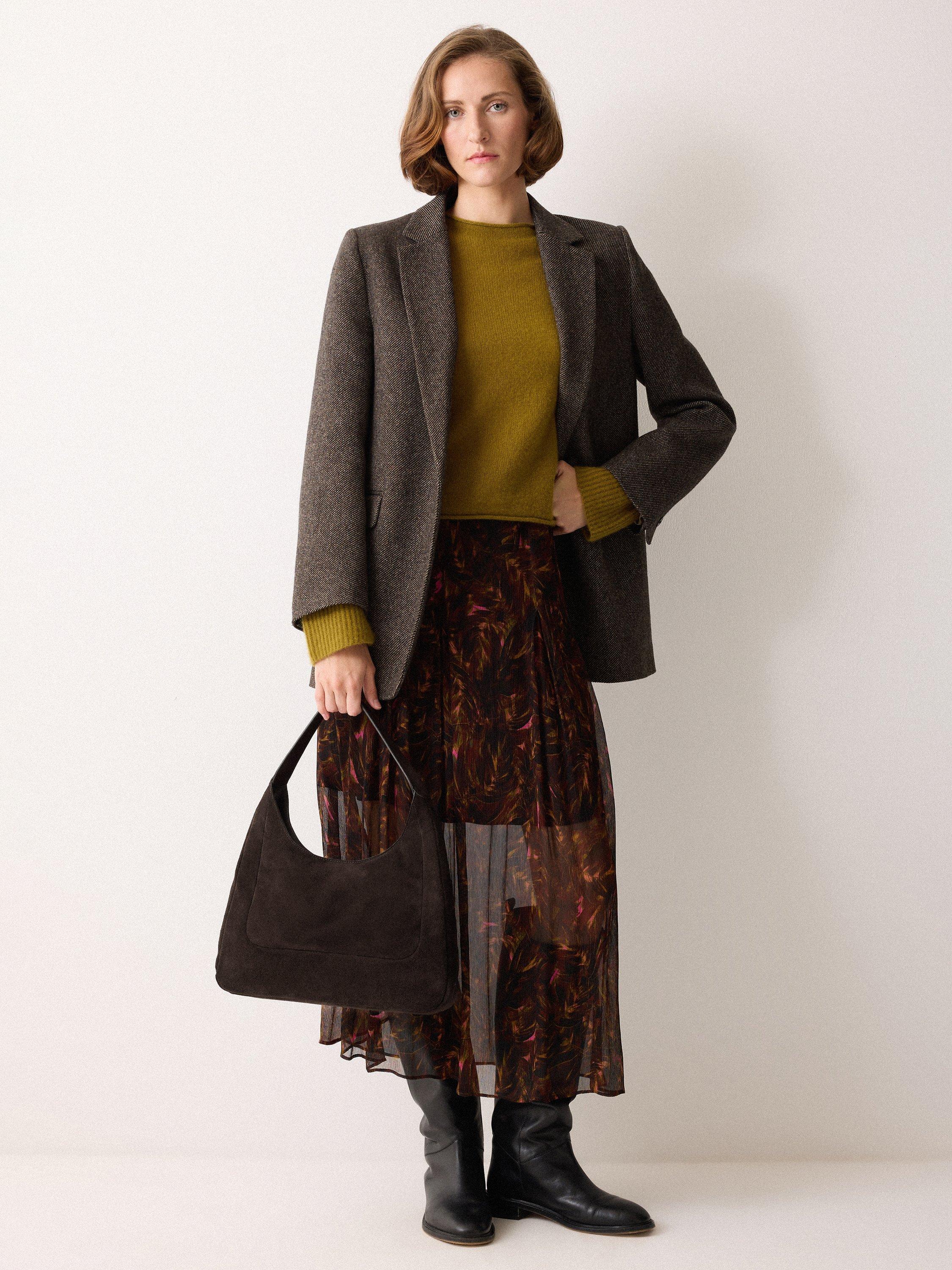 Product image 3 of 5, which shows Jigsaw Hobo Suede Shoulder Bag, Brown