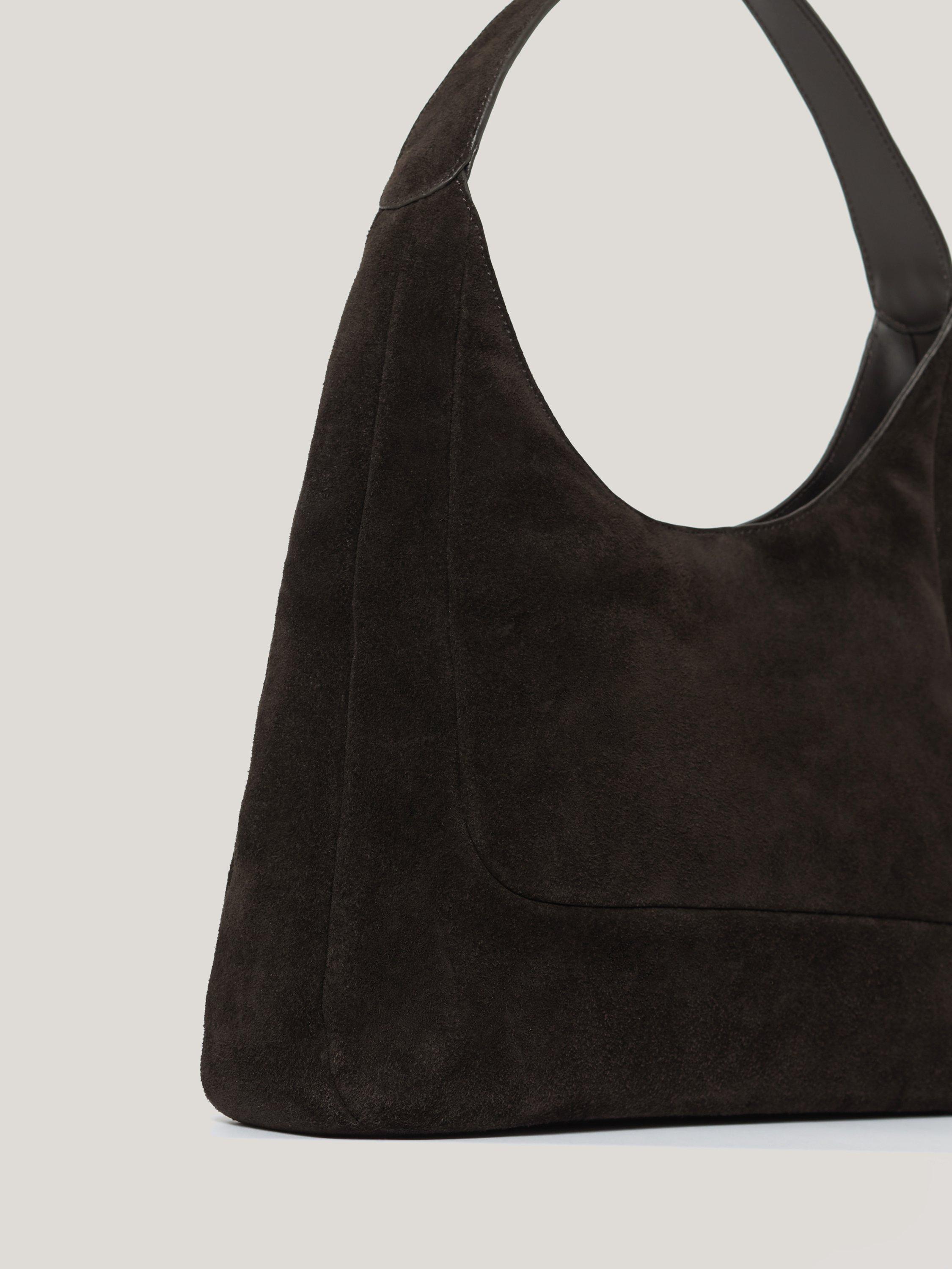 Product image 4 of 5, which shows Jigsaw Hobo Suede Shoulder Bag, Brown
