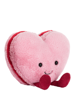 Jellycat Amuseables Colette Heart Macaron Soft Toy, Pink Mid