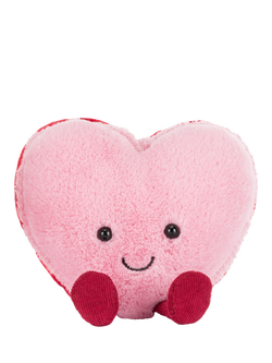 Jellycat Amuseables Colette Heart Macaron Soft Toy - view 2, Pink Mid