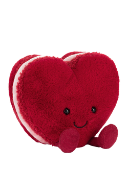 Jellycat Amuseables Arlette Heart Macaron Soft Toy, Red Mid