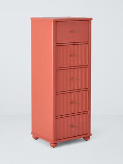 John Lewis Reed 5 Drawer Tallboy Chest, Baked Clay