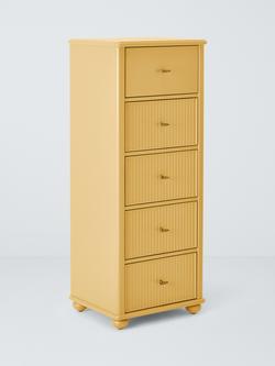 John Lewis Reed 5 Drawer Tallboy Chest, Butter